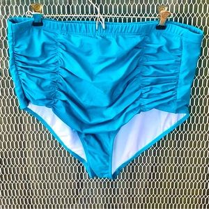 Swimsuits For All Ruched Bottoms Size 20 Aqua Blue NWOT